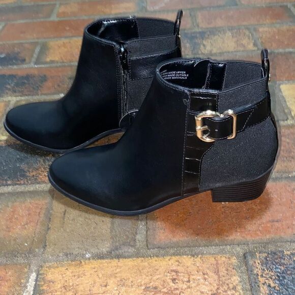 London Fog collection water resistant black ankle boots LFW-HARMONY size 7 NEW - Picture 1 of 13